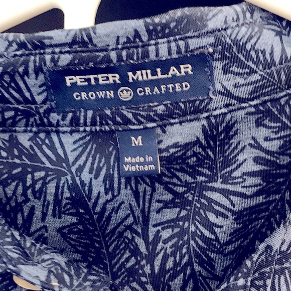 Peter Millar Blue Seaside Tropical Palm Print Golf Polo 💎 Quality Look & Feel - Picture 3 of 5